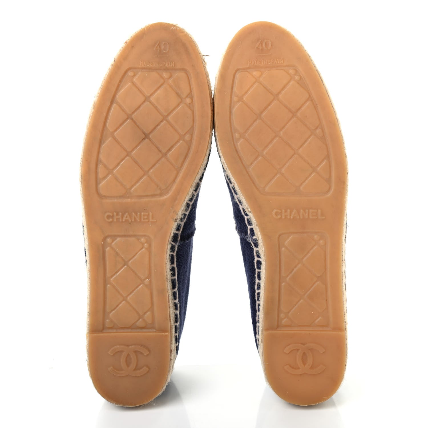 Chanel Denim Toile CC Espadrilles 40 Navy Black 5 of 7