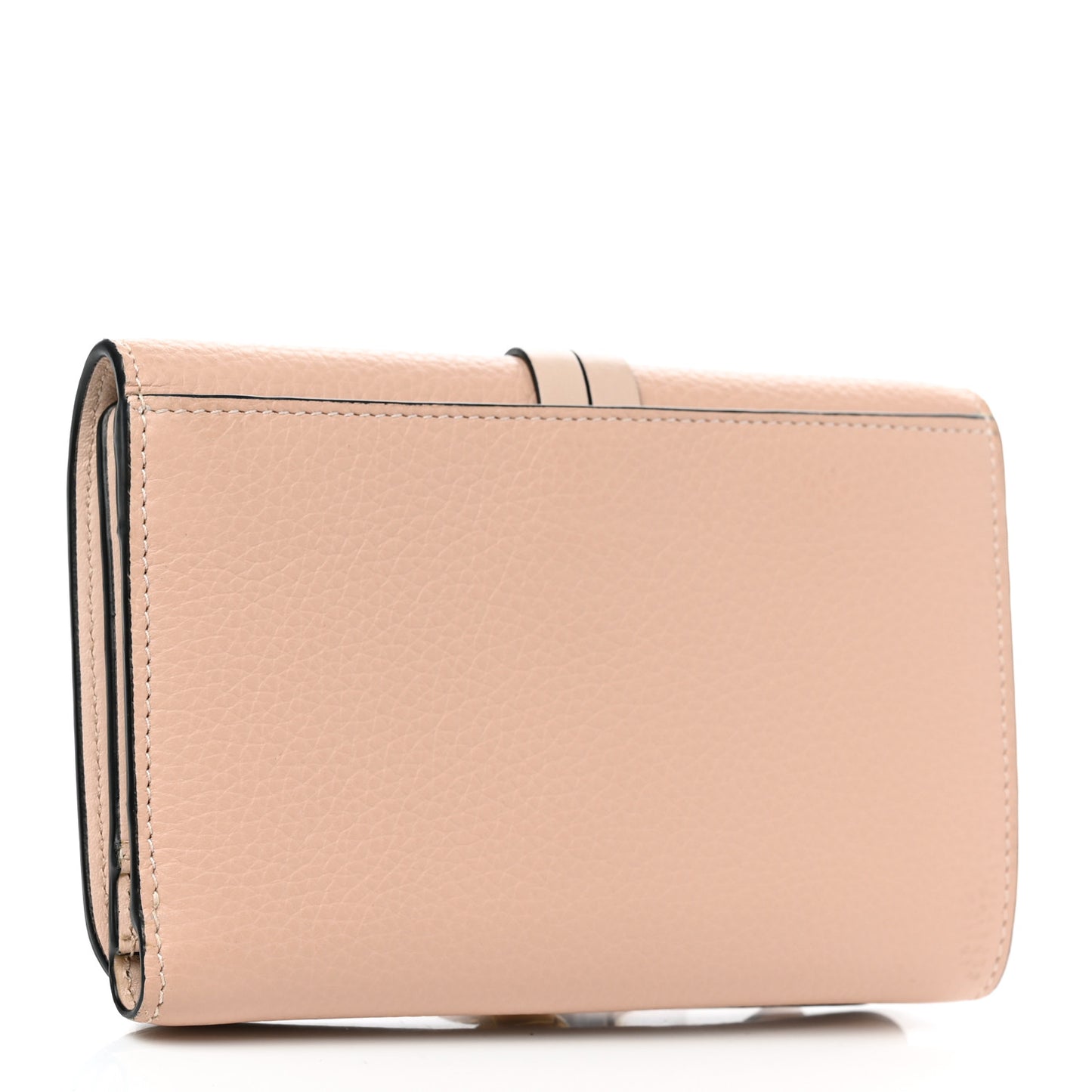 Calfskin Alphabet Compact Wallet Blush Nude