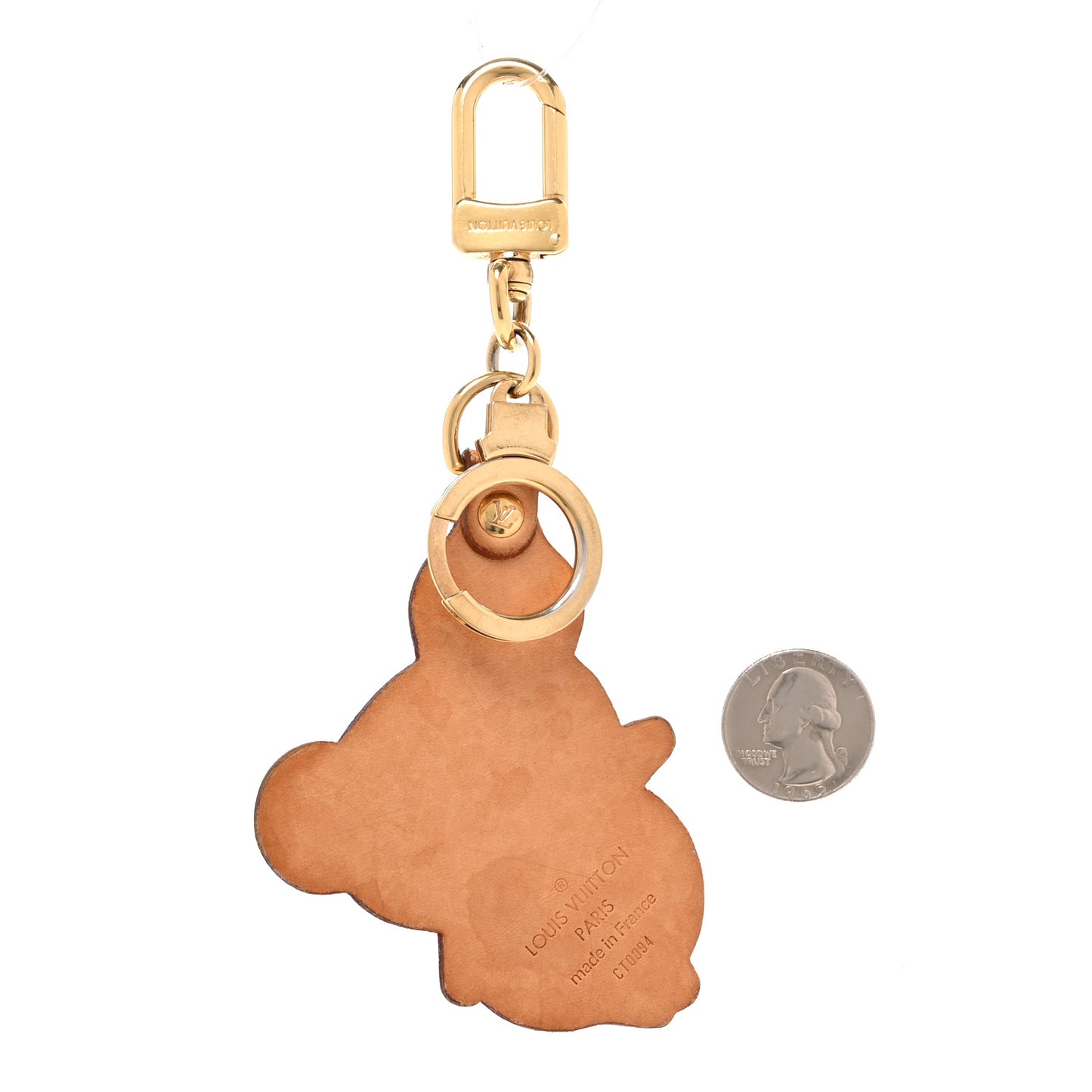 Vachetta Monogram Panda Key Ring Bag Charm