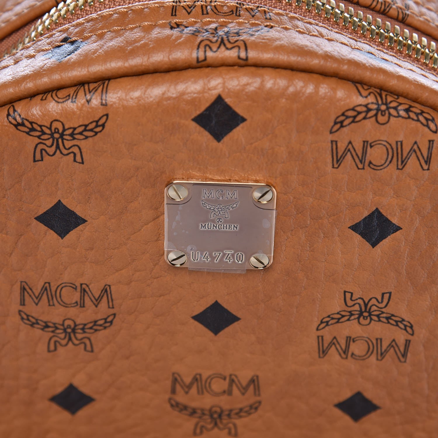 MCM Visetos Small Side Stud Stark Backpack Cognac 6 of 12