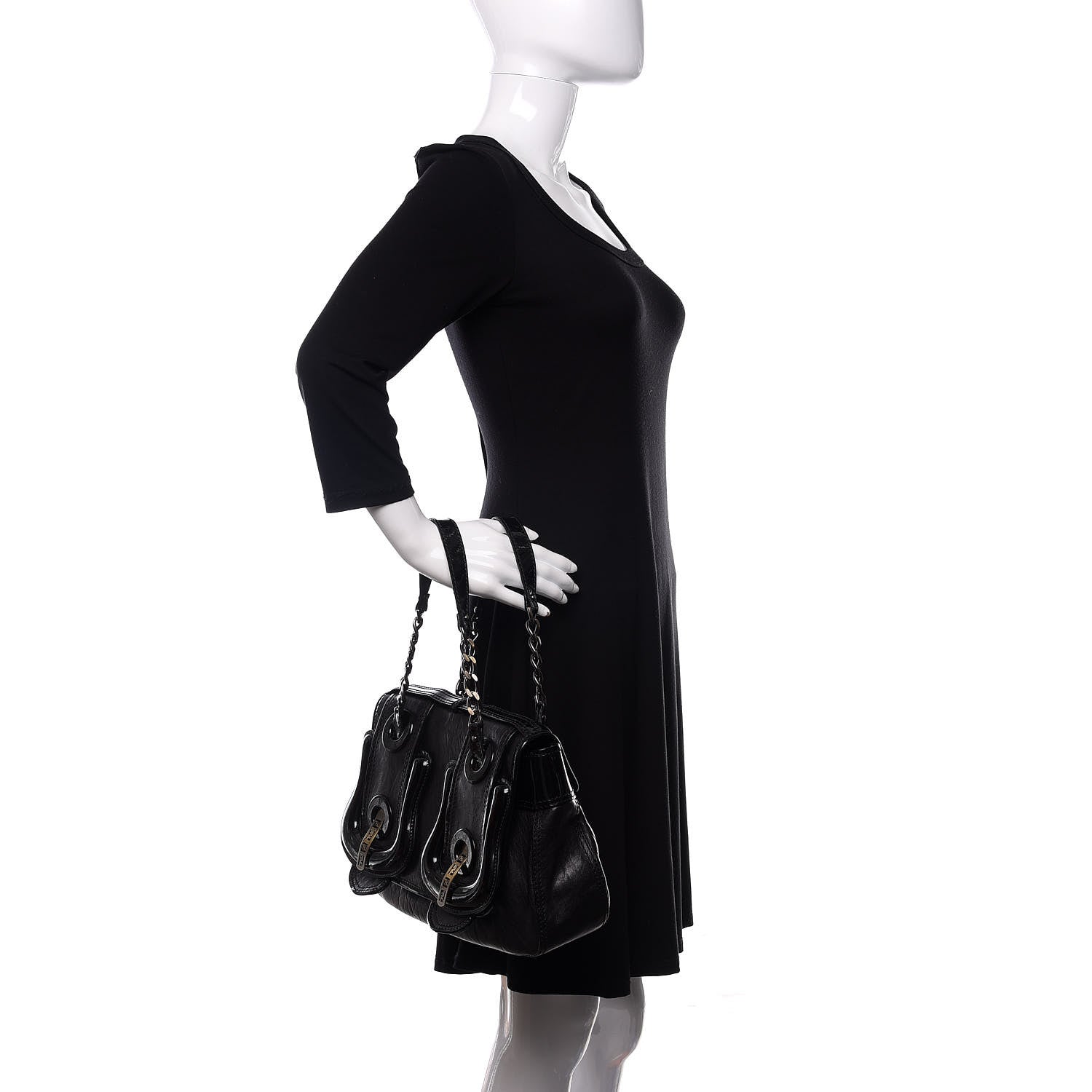 Fendi Nappa Patent B Bag Black 2 of 15
