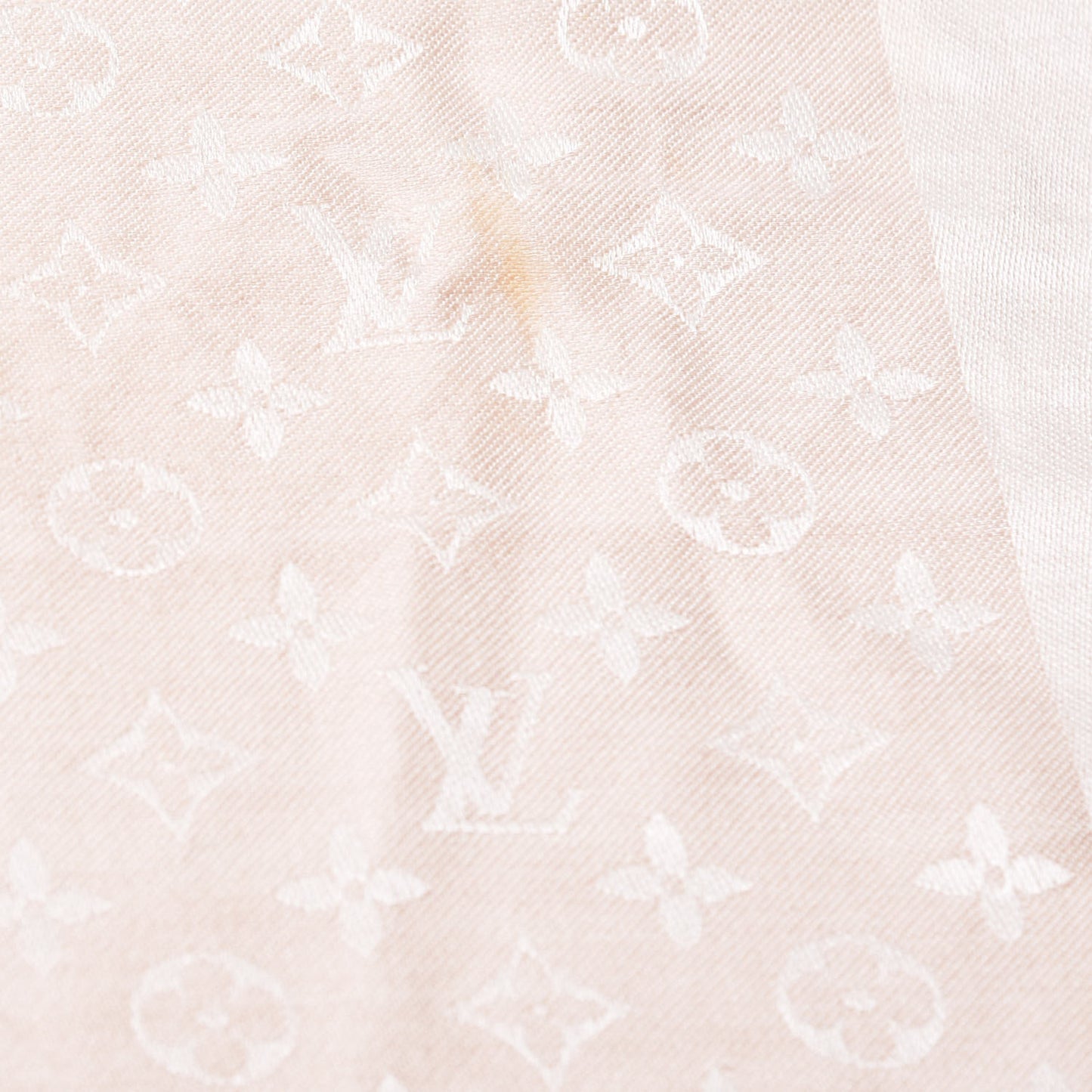Silk Wool Monogram Shine Shawl Natural