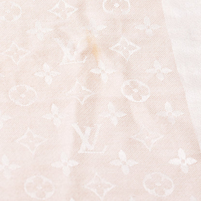 Louis Vuitton Silk Wool Monogram Shine Shawl Natural 3 of 5