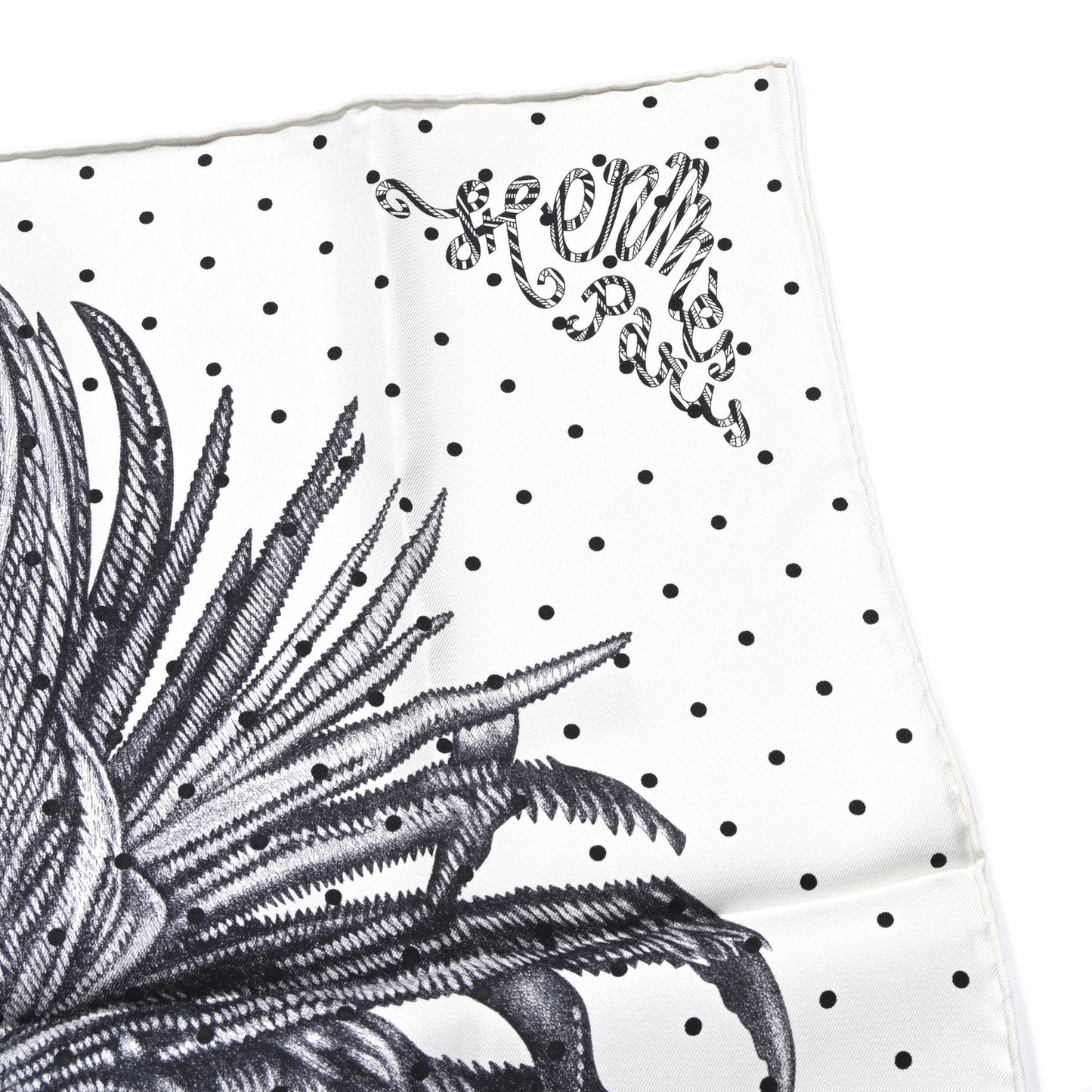 Silk Plumets Et Panaches Scarf 90 White Black Anthracite