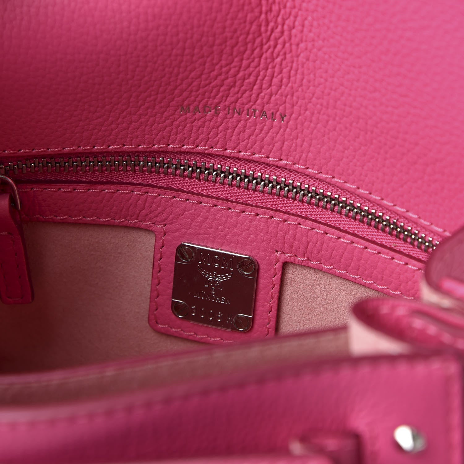 MCM Calfskin Studded Mini Patricia Crossbody Bag Sugar Pink 6 of 11