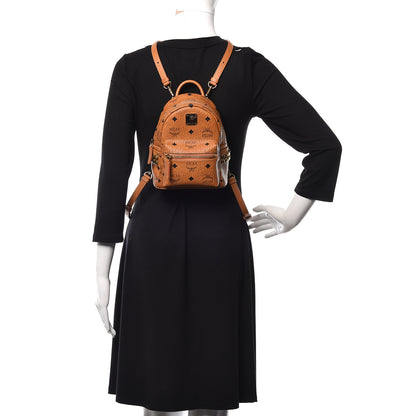 MCM Visetos Side Stud X-Mini Stark Backpack Cognac 2 of 11