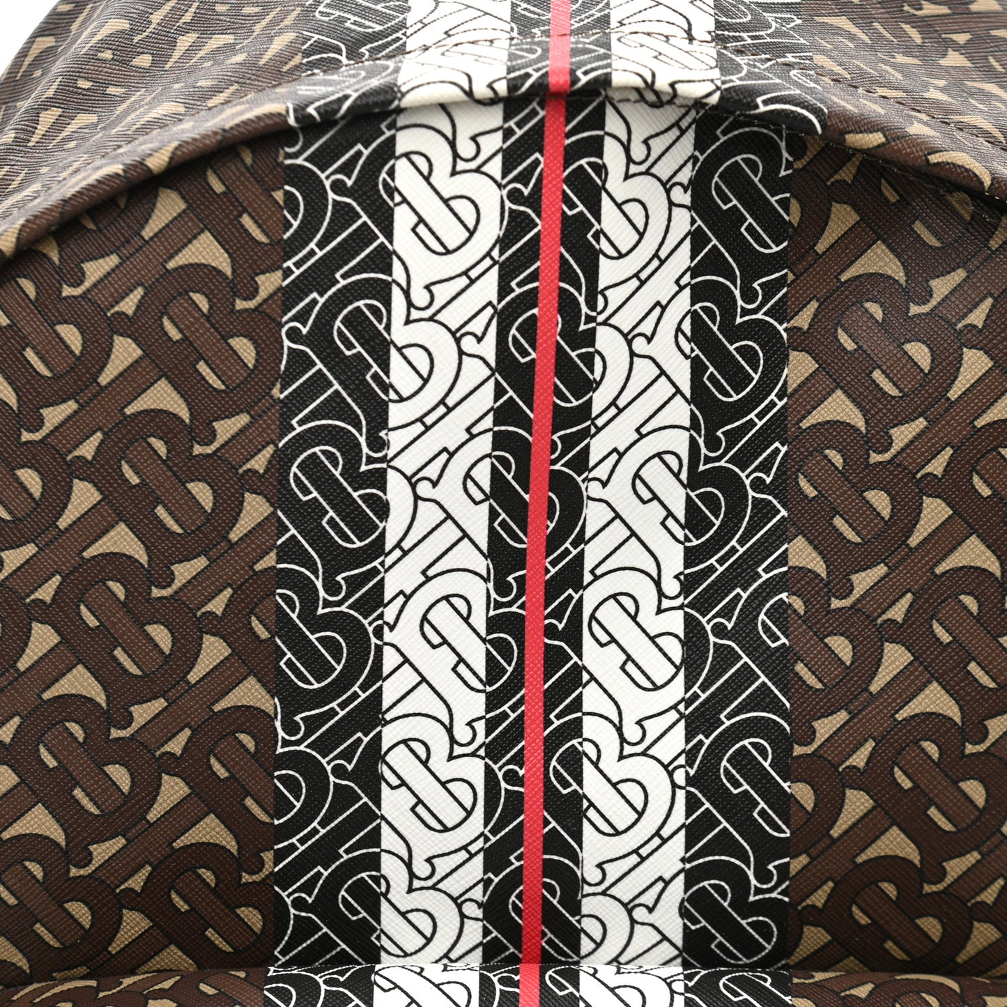E-Canvas Monogram Stripe Backpack Bridle Brown