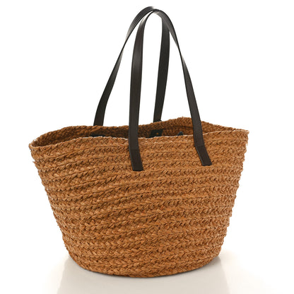 Saint Laurent Raffia Calfskin Medium Panier Tote 2 of 12