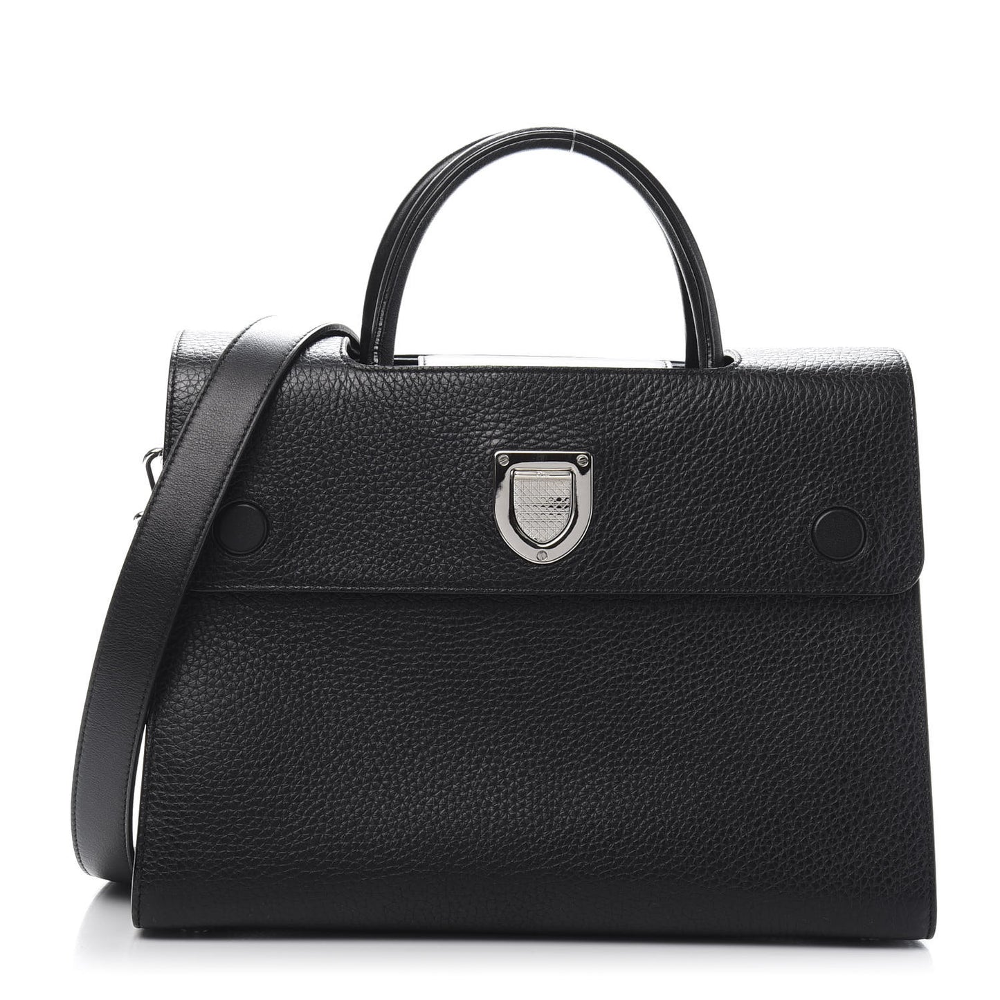 Grained Calfskin Medium Diorever Flap Black