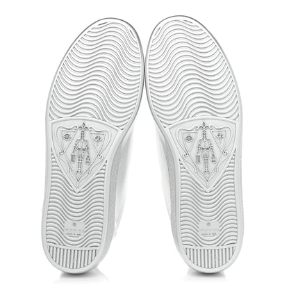 Gucci Metallic Nappa Interlocking G Perforated Mens Ace Sneakers 10 Argento 6 of 10
