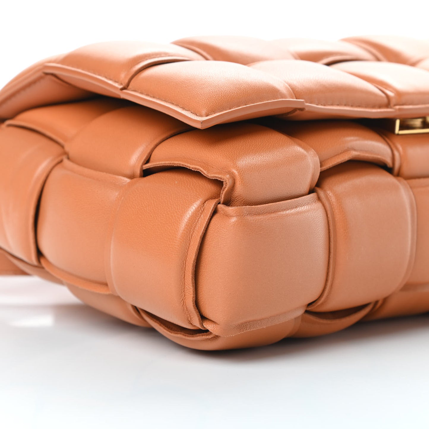 Nappa Maxi Intreccio Padded Cassette Crossbody Bag Clay