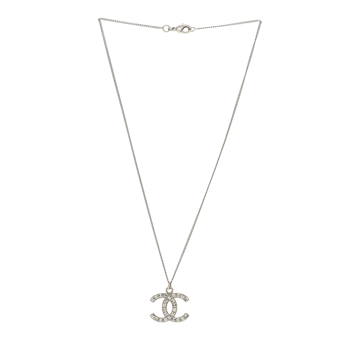 Crystal Timeless CC Necklace Silver