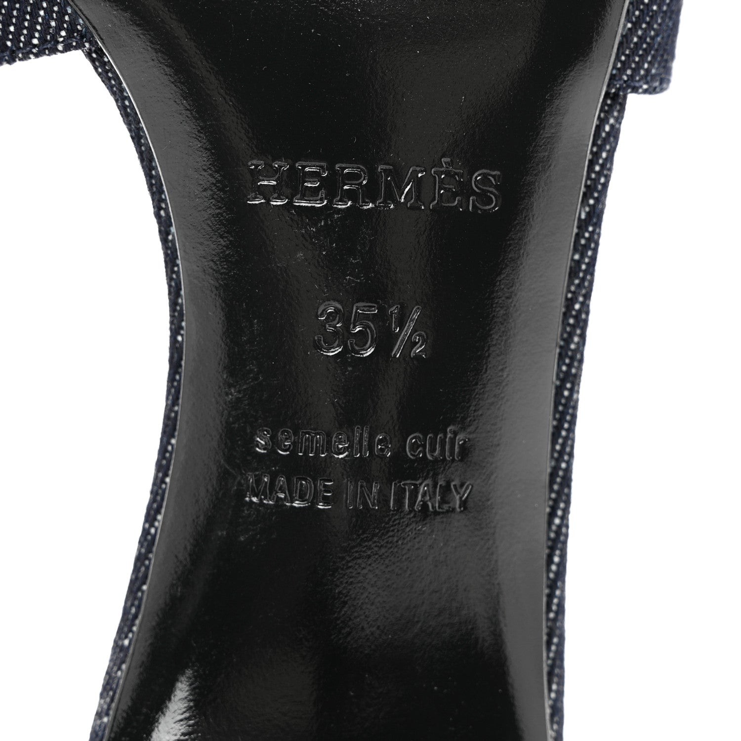 Hermes Denim Oasis Sandals 35.5 Bleu Brut 6 of 9