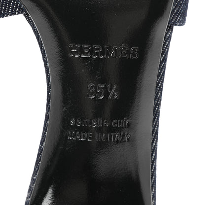 Hermes Denim Oasis Sandals 35.5 Bleu Brut 6 of 9