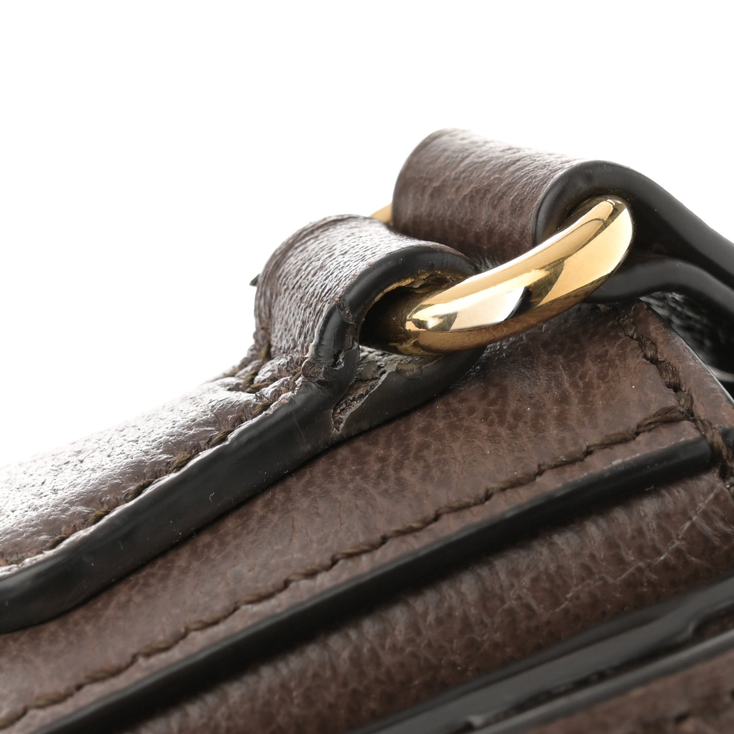 GG Supreme Monogram Web Small Ophidia Flap Messenger Bag Brown