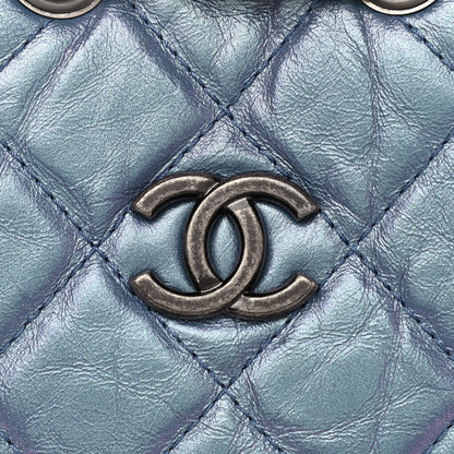 Chanel Iridescent Lambskin Calfskin Quilted Gabrielle Backpack Light Purple 8 of 10
