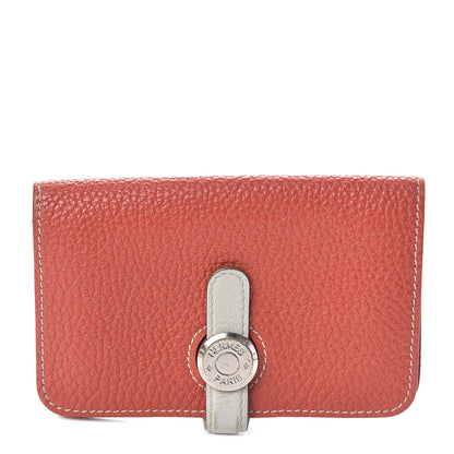 Hermes Togo Dogon Card Holder Sanguine White 1 of 6