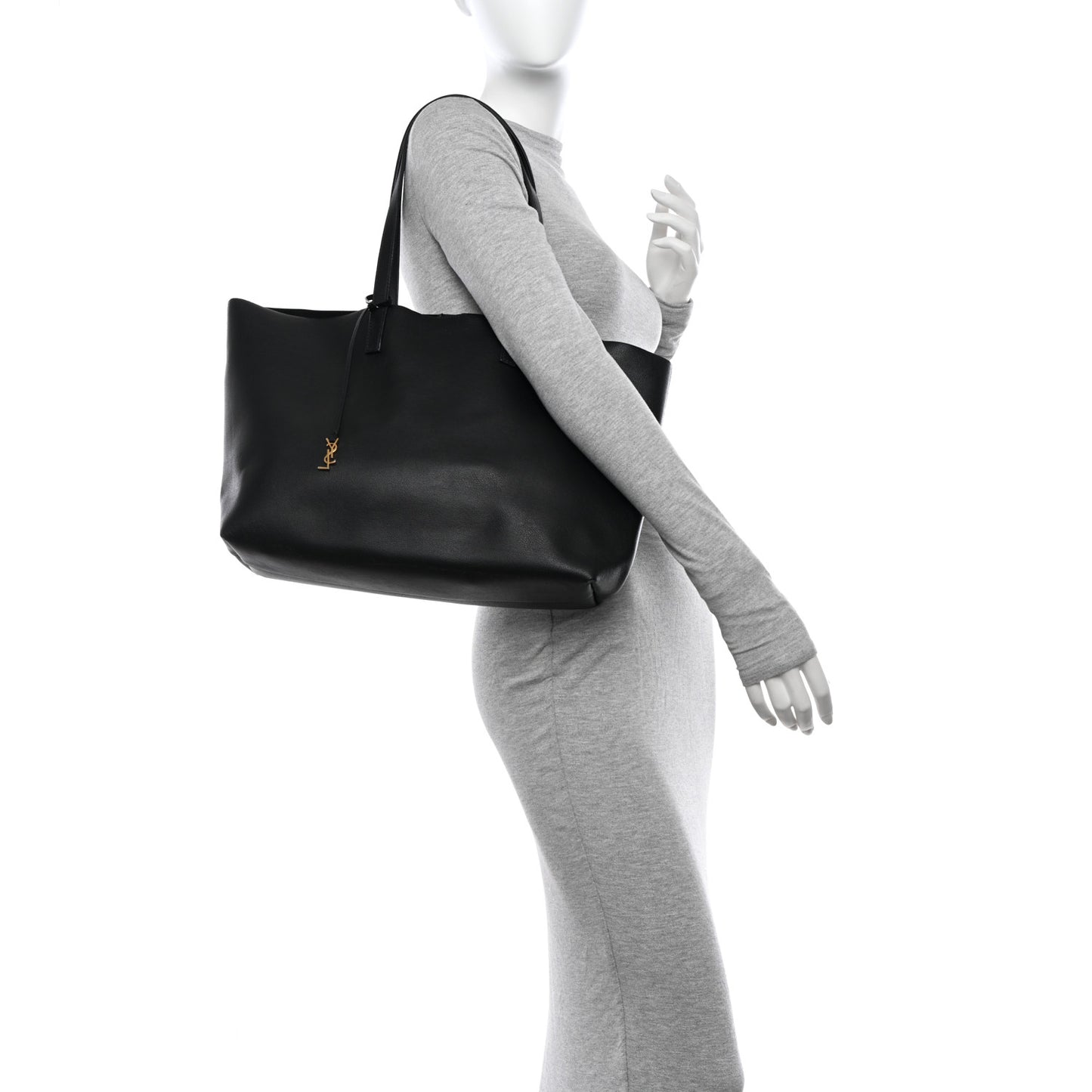 Calfskin Large Shopping Tote Black