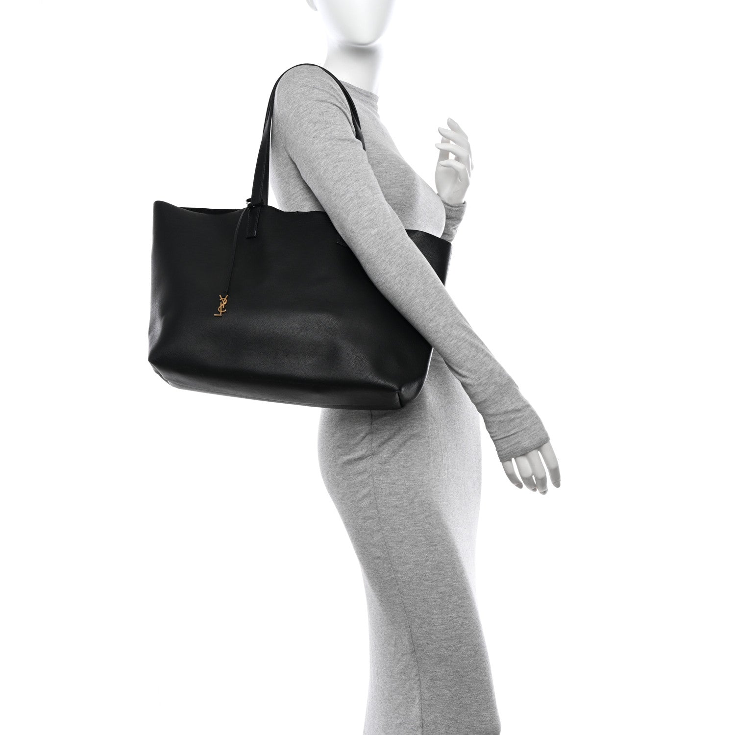 Saint Laurent Calfskin Large Shopping Tote Black 2 of 18