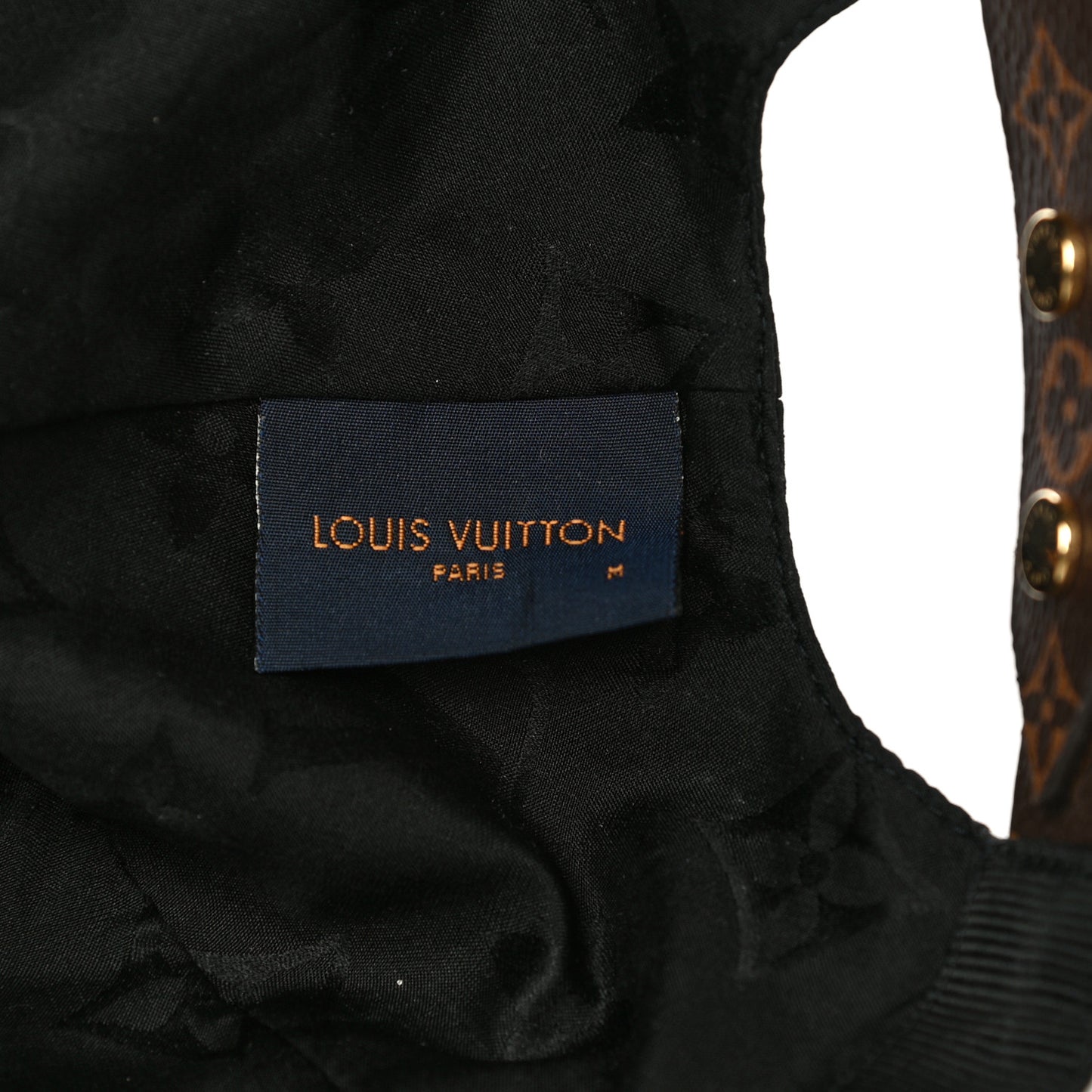 Polyester Silk Monogram LV Get Ready Cap M Black