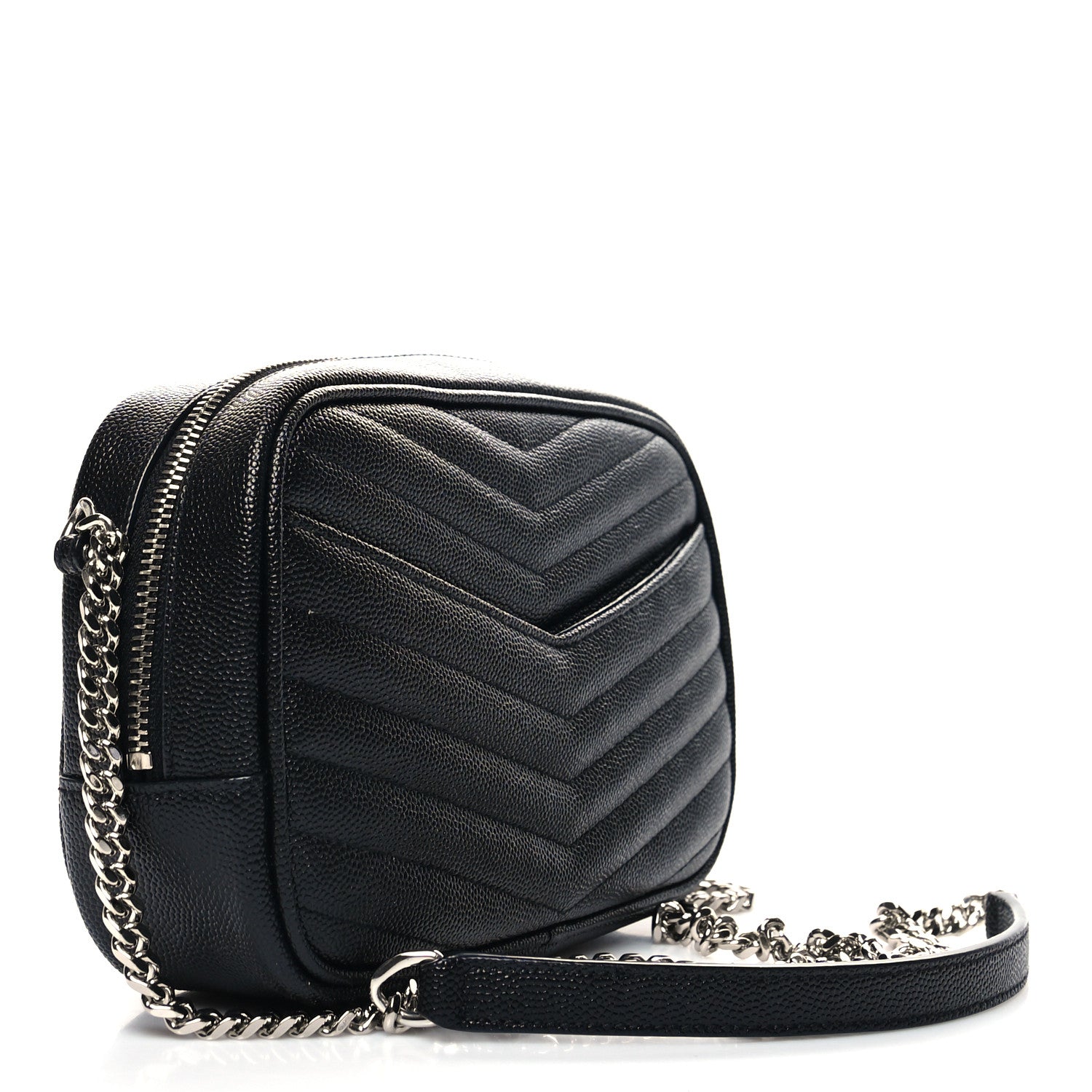 Saint Laurent Grain De Poudre Matelasse Monogram Mini Lou Camera Bag Black 3 of 10