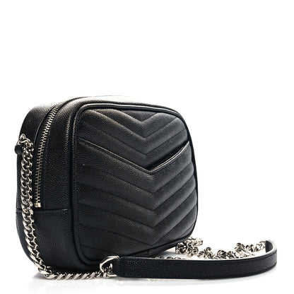 Saint Laurent Grain De Poudre Matelasse Monogram Mini Lou Camera Bag Black 3 of 10