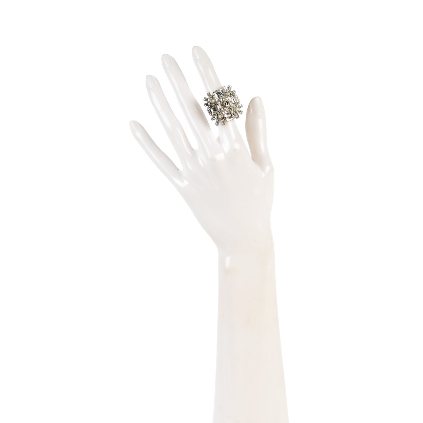 Baguette Crystal CC Ring 3.5 Silver
