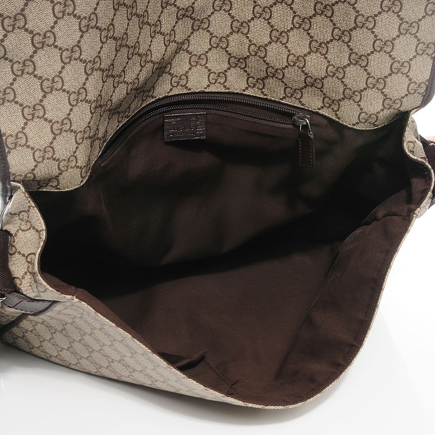 GG Plus Monogram Large Flap Messenger Bag Beige Dark Brown