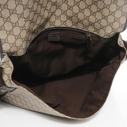 Gucci GG Plus Monogram Large Flap Messenger Bag Beige Dark Brown 5 of 7