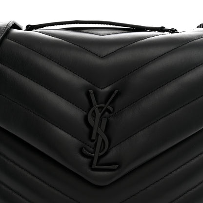 Saint Laurent Calfskin Y Quilted Monogram Monochrome Medium Loulou Chain Satchel Black 8 of 11