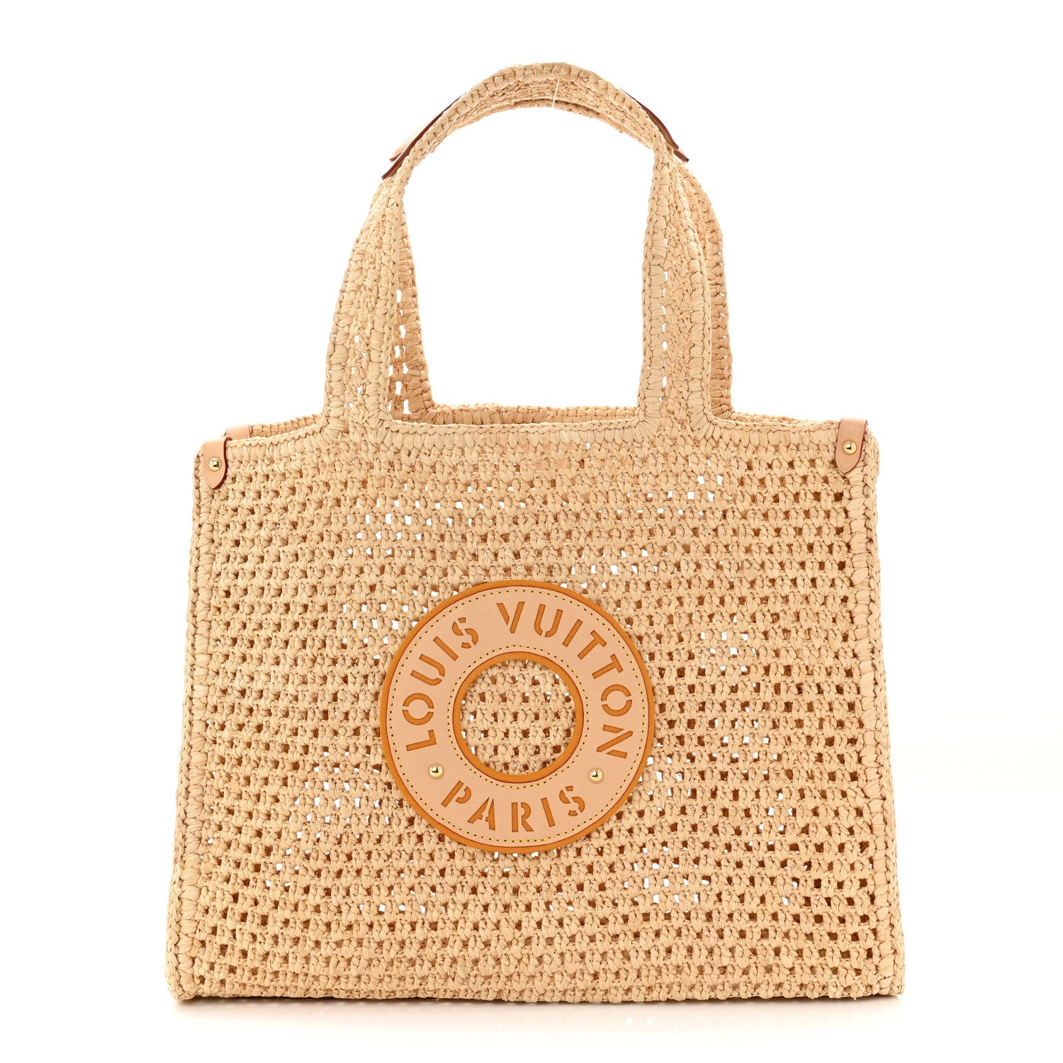 Louis Vuitton Raffia Calfskin By The Pool OnTheGo MM Natural 1 of 9