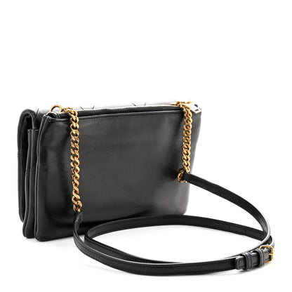 Saint Laurent Lambskin Patchwork Monogram Jamie Chain Wallet Black 3 of 10