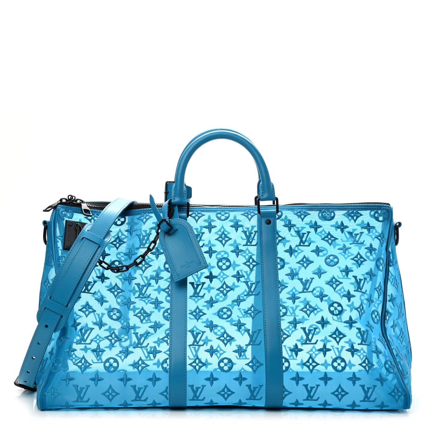 Monogram See Through Keepall Triangle Bandouliere 50 Turquoise