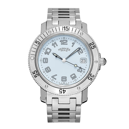 Hermes Stainless Steel 38mm Clipper Quartz Watch 1 of 7