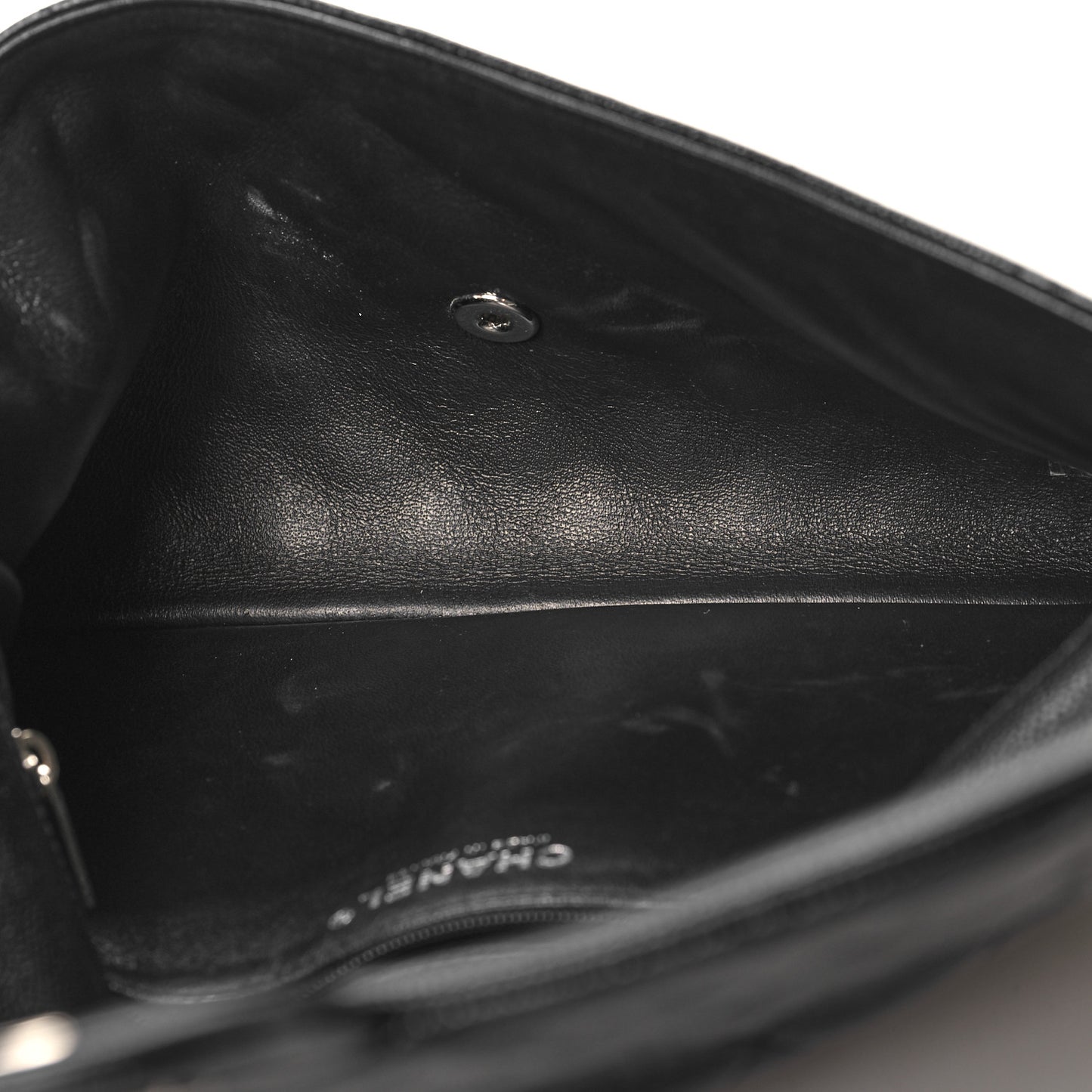 Caviar Quilted Flap Clutch Black