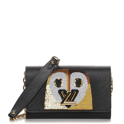 Louis Vuitton Epi Sequin Night Bird Twist Chain Wallet Black 1 of 8