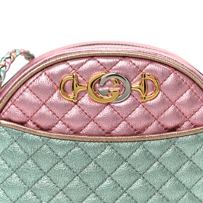 Gucci Laminated Nappa Trapuntata Mini Zumi Dome Shoulder Bag Rosa Lago Rame 8 of 11