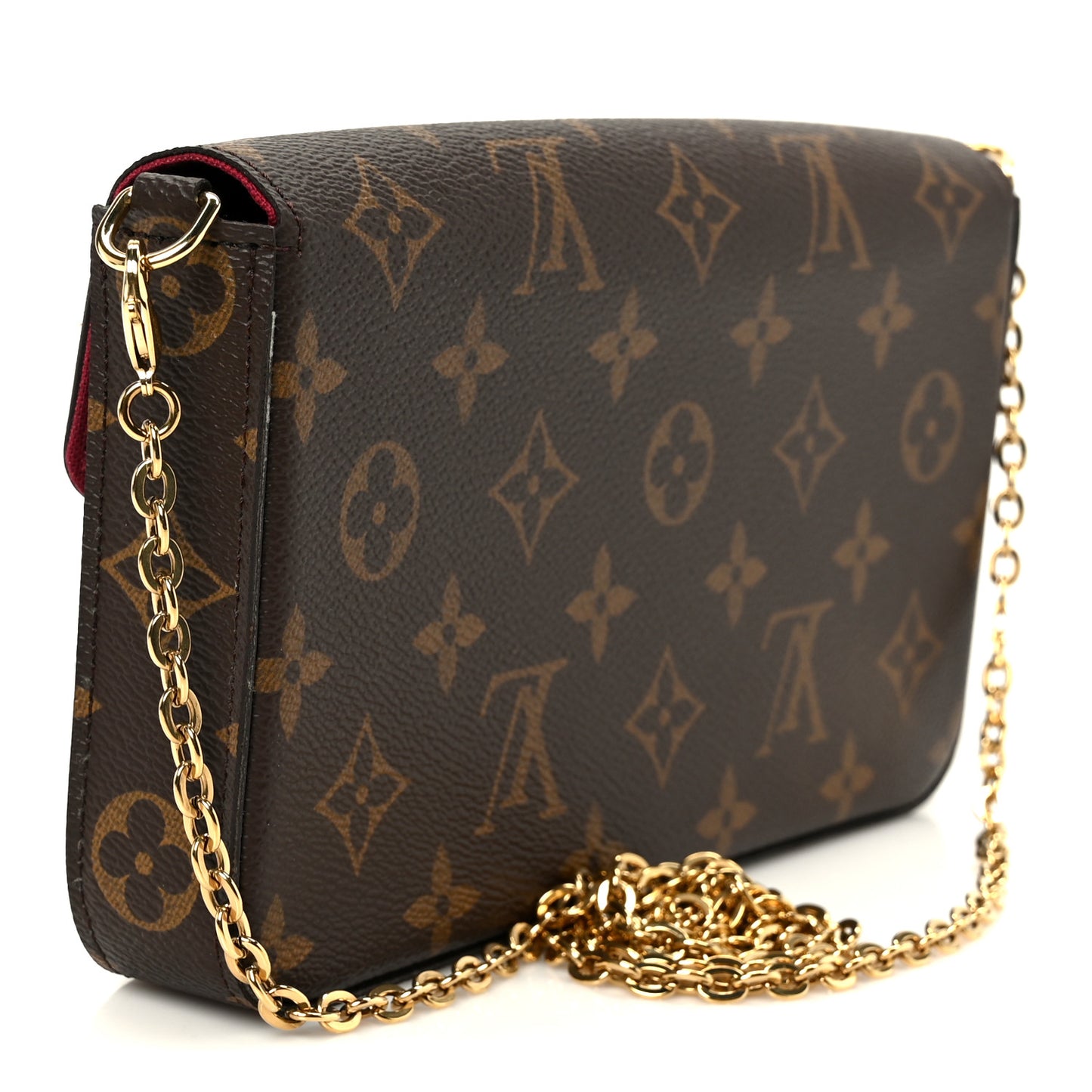 Monogram Pochette Felicie Chain Wallet Fuchsia