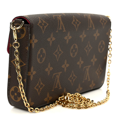 Louis Vuitton Monogram Pochette Felicie Chain Wallet Fuchsia 4 of 16