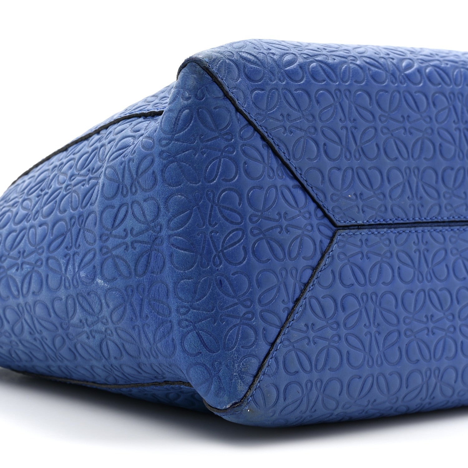Loewe Calfskin Anagram Embossed Tote Blue 9 of 20