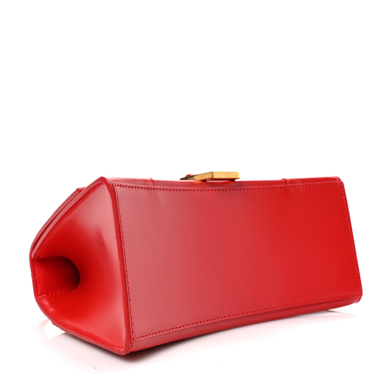 Shiny Box Calfskin Small Hourglass Top Handle Bag Bright Red