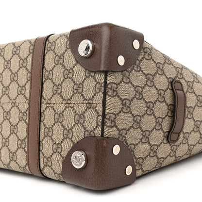Gucci GG Supreme Monogram Textured Dollar Calfskin Medium Detail Tote Beige Ebony New Acero 10 of 12