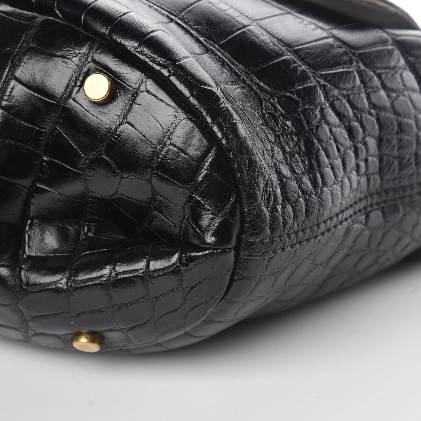 Alligator Capri Flap Hobo Black