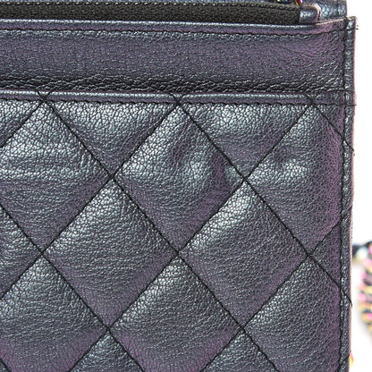 Chanel Iridescent Goatskin Quilted Wallet On Chain WOC Purple 11 of 13