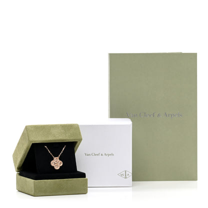 Van Cleef & Arpels 18K Rose Gold Vintage Alhambra Pendant Necklace 6 of 6