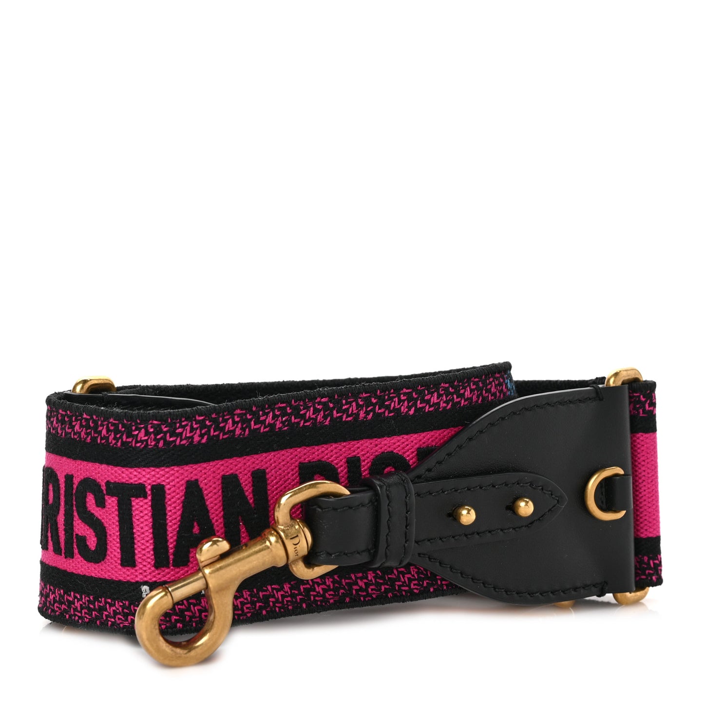 Canvas Embroidered Shoulder Strap Fuchsia Bleu