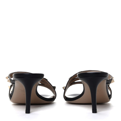 Valentino Garavani Calfskin Nappa Rockstud 60mm Slide Sandals 38 Black 9 of 12