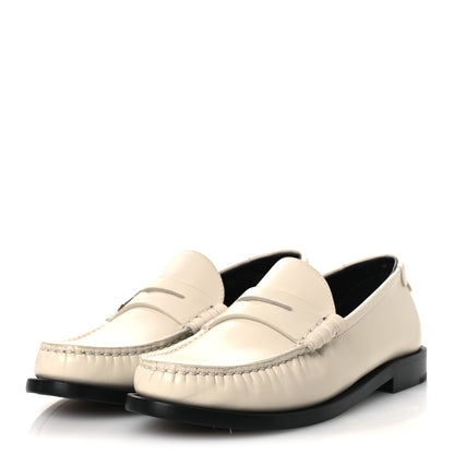 Saint Laurent Calfskin Penny Loafers 36 Pearl 4 of 13