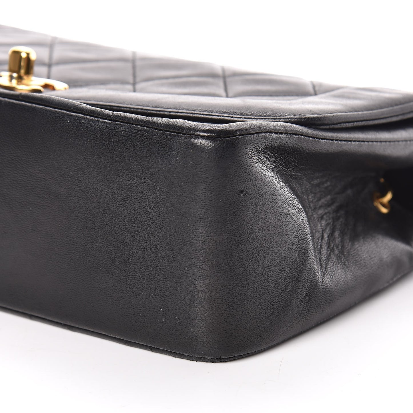 Lambskin Quilted Small Single Flap Black