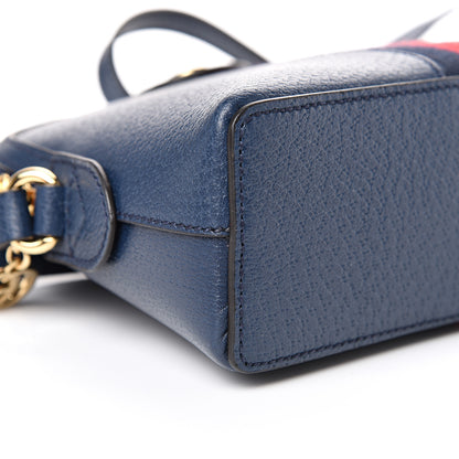 Gucci Textured Dollar Calfskin Web Small Ophidia Dome Shoulder Bag Blue Agata 8 of 10